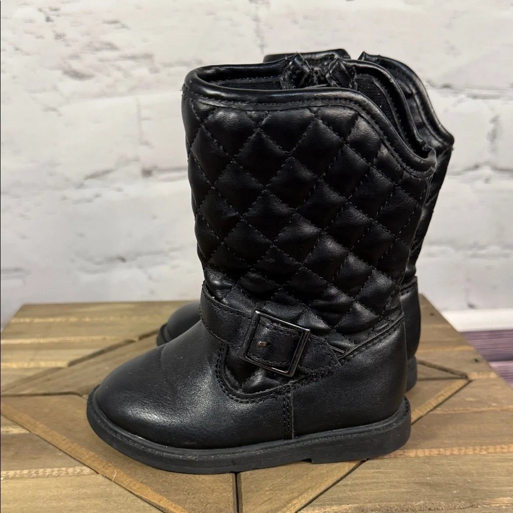 Carter's 5T Black Quilted Kids Boots and SmartFit 5‎ 1/2T Black Mary Jane Shoes